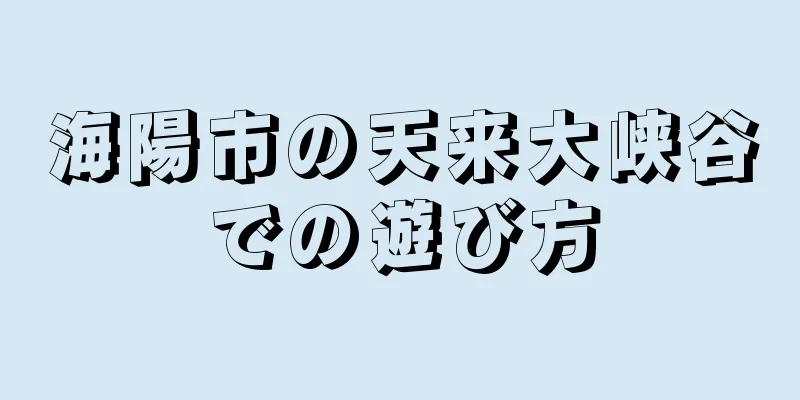 海陽市の天来大峡谷での遊び方