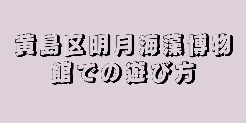 黄島区明月海藻博物館での遊び方