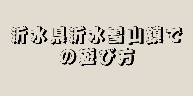 沂水県沂水雪山鎮での遊び方