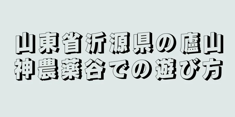 山東省沂源県の廬山神農薬谷での遊び方