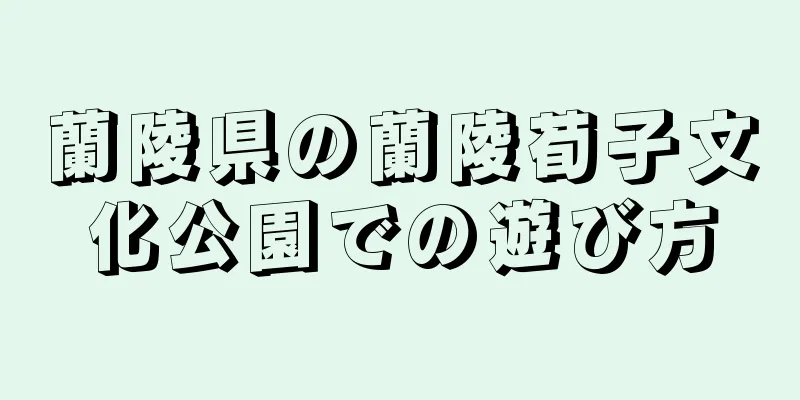 蘭陵県の蘭陵荀子文化公園での遊び方