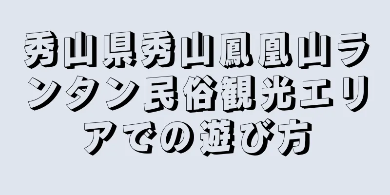 秀山県秀山鳳凰山ランタン民俗観光エリアでの遊び方