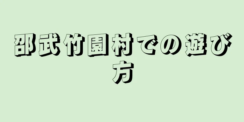 邵武竹園村での遊び方