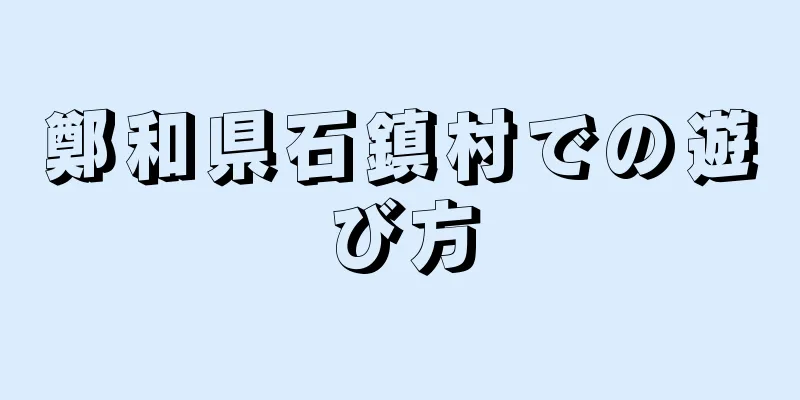 鄭和県石鎮村での遊び方