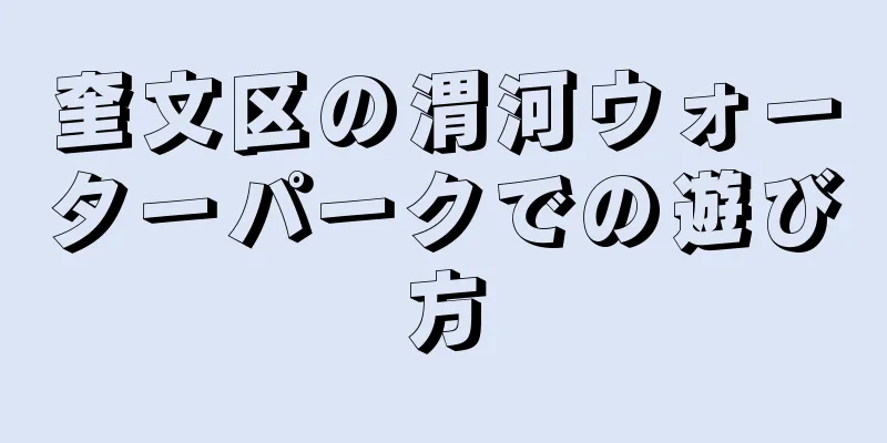 奎文区の渭河ウォーターパークでの遊び方