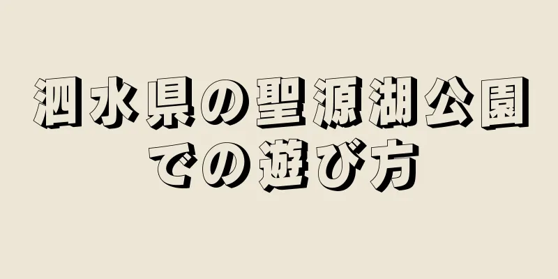泗水県の聖源湖公園での遊び方