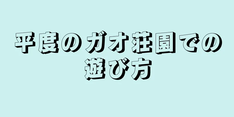 平度のガオ荘園での遊び方