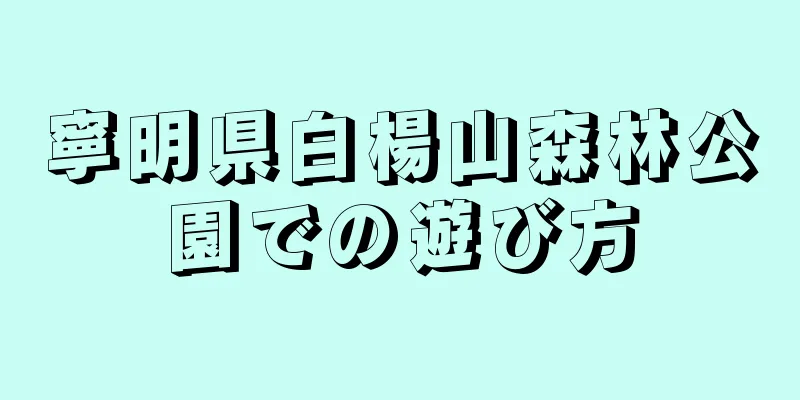 寧明県白楊山森林公園での遊び方