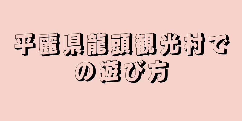 平麗県龍頭観光村での遊び方