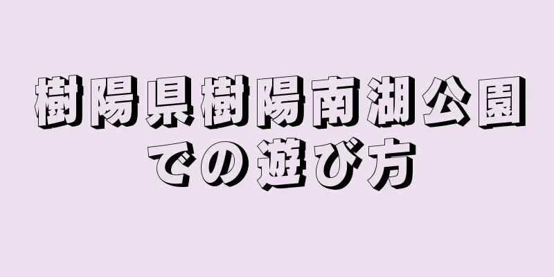 樹陽県樹陽南湖公園での遊び方