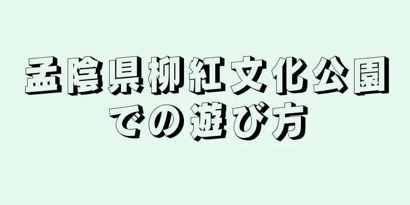 孟陰県柳紅文化公園での遊び方