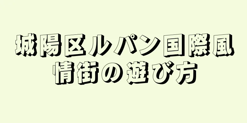 城陽区ルパン国際風情街の遊び方