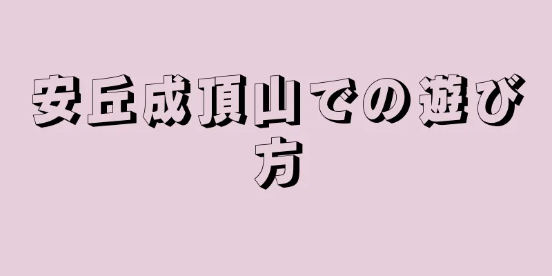 安丘成頂山での遊び方