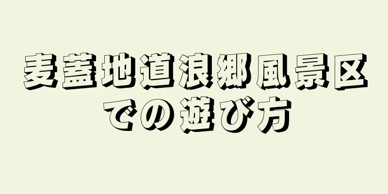 麦蓋地道浪郷風景区での遊び方