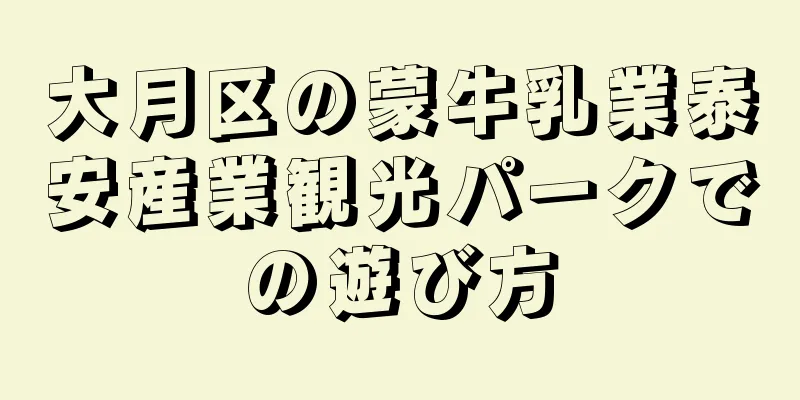 大月区の蒙牛乳業泰安産業観光パークでの遊び方