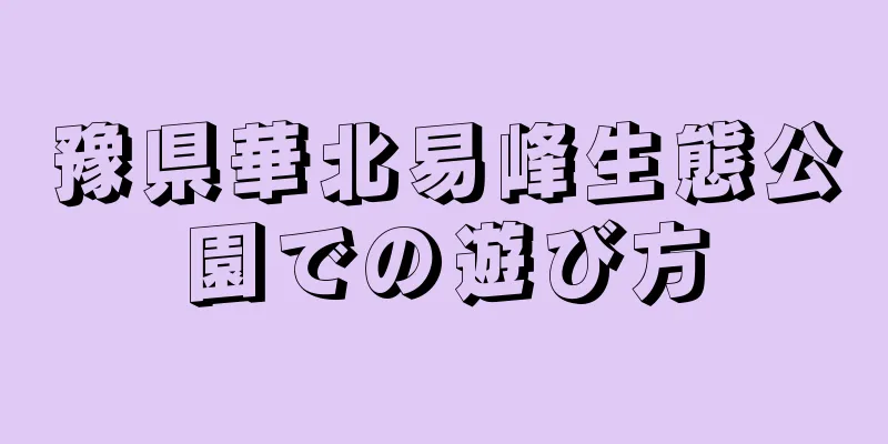 豫県華北易峰生態公園での遊び方
