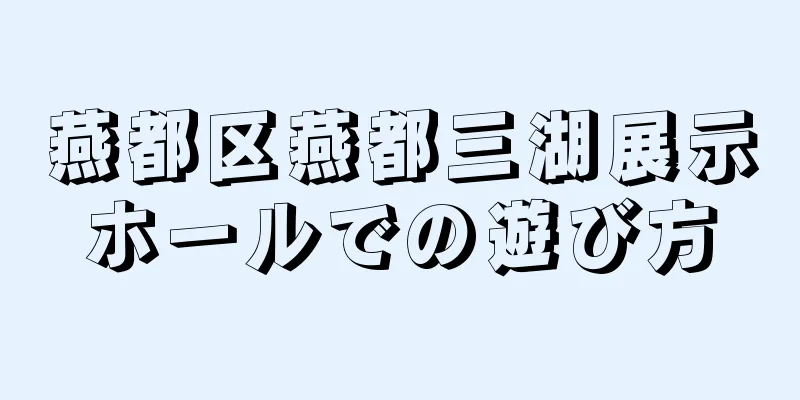 燕都区燕都三湖展示ホールでの遊び方