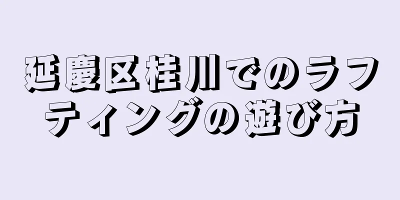 延慶区桂川でのラフティングの遊び方