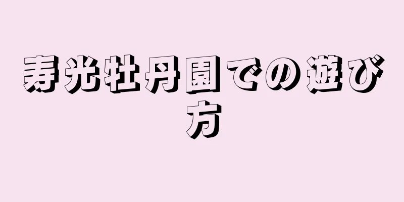 寿光牡丹園での遊び方