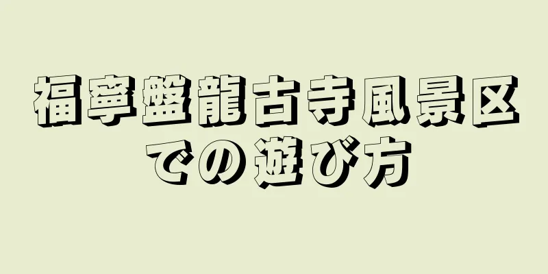 福寧盤龍古寺風景区での遊び方