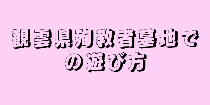 観雲県殉教者墓地での遊び方
