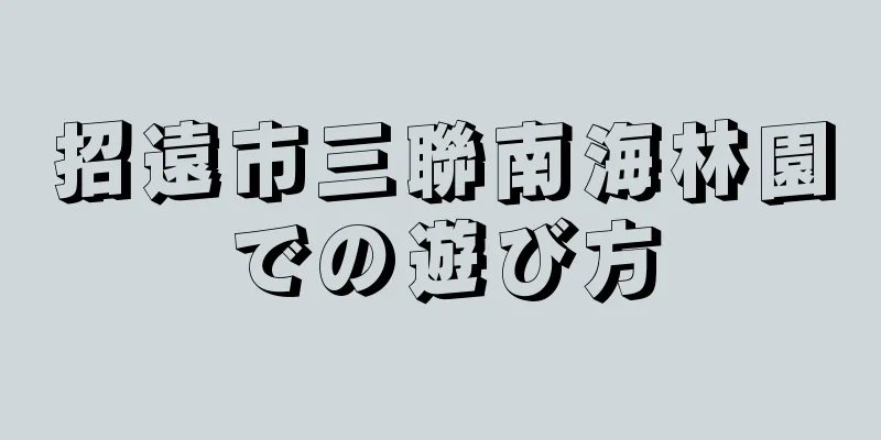 招遠市三聯南海林園での遊び方