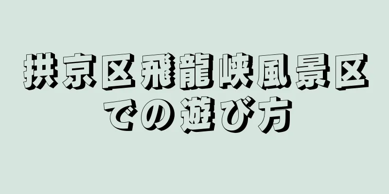 拱京区飛龍峡風景区での遊び方