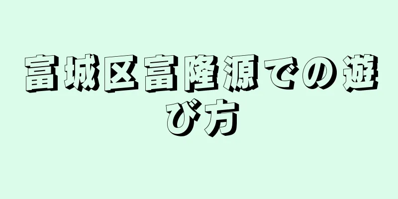 富城区富隆源での遊び方
