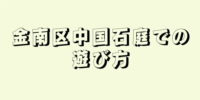 金南区中国石庭での遊び方