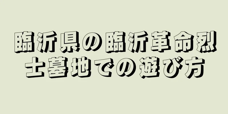 臨沂県の臨沂革命烈士墓地での遊び方