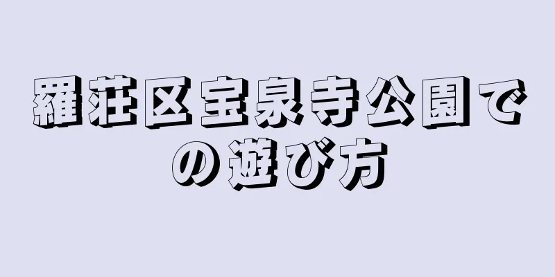 羅荘区宝泉寺公園での遊び方