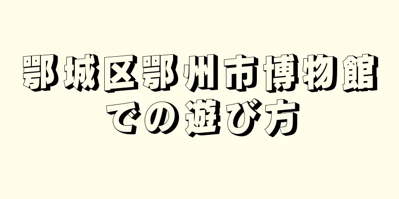 鄂城区鄂州市博物館での遊び方
