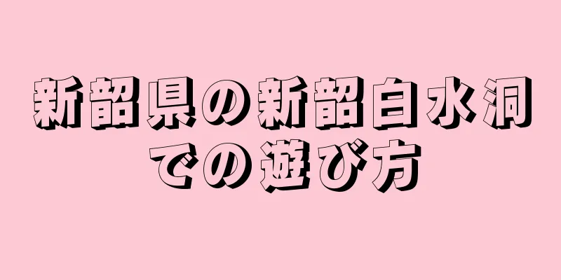 新韶県の新韶白水洞での遊び方