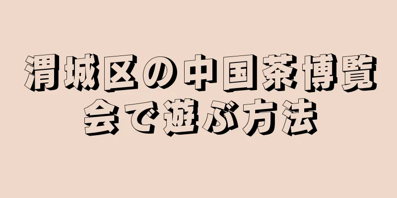 渭城区の中国茶博覧会で遊ぶ方法