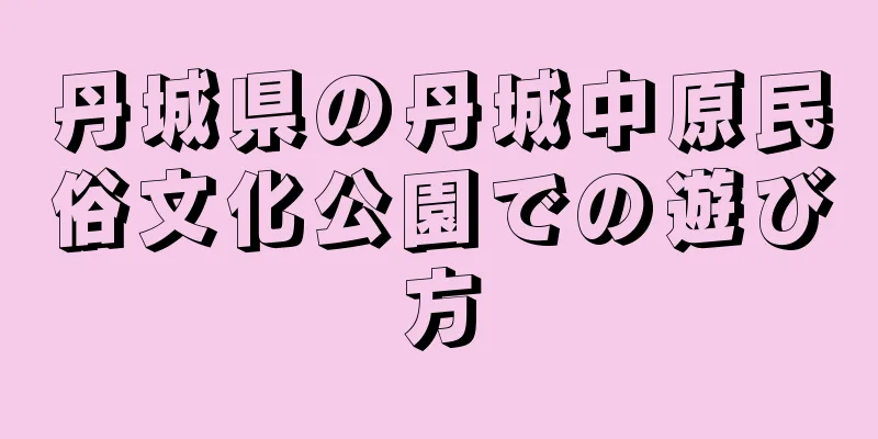 丹城県の丹城中原民俗文化公園での遊び方