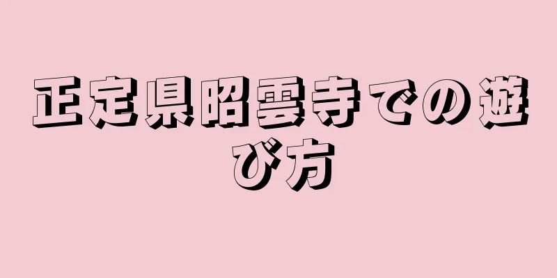 正定県昭雲寺での遊び方