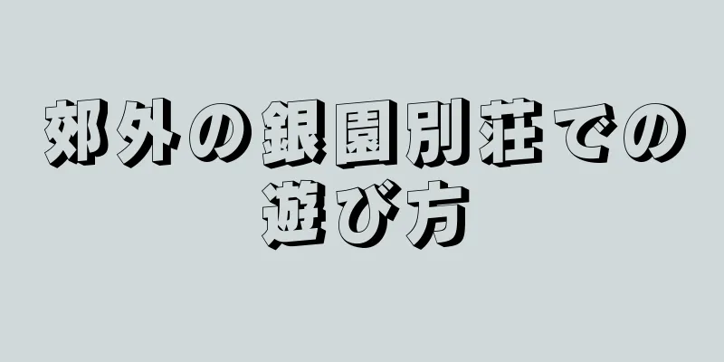 郊外の銀園別荘での遊び方