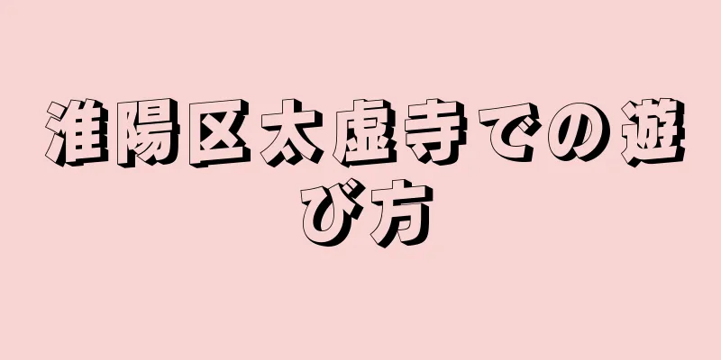 淮陽区太虚寺での遊び方