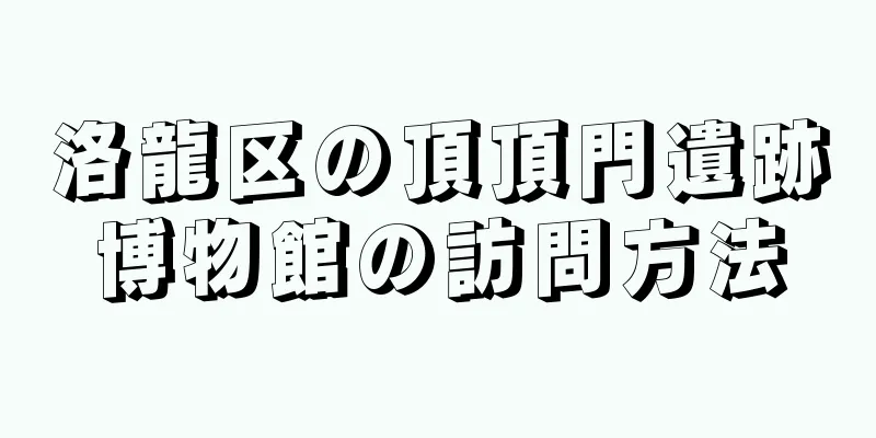 洛龍区の頂頂門遺跡博物館の訪問方法
