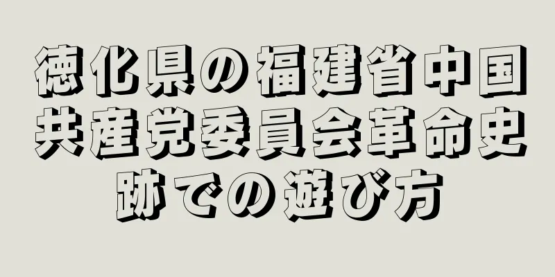 徳化県の福建省中国共産党委員会革命史跡での遊び方