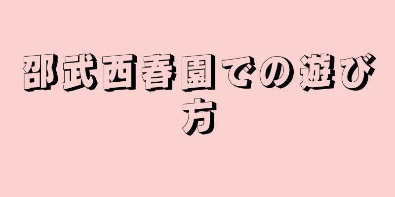 邵武西春園での遊び方
