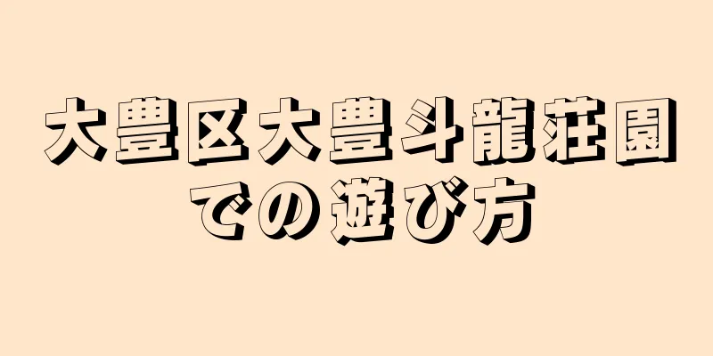 大豊区大豊斗龍荘園での遊び方