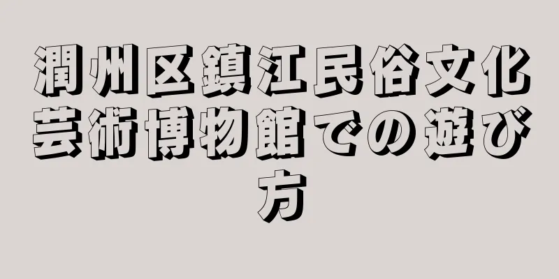 潤州区鎮江民俗文化芸術博物館での遊び方