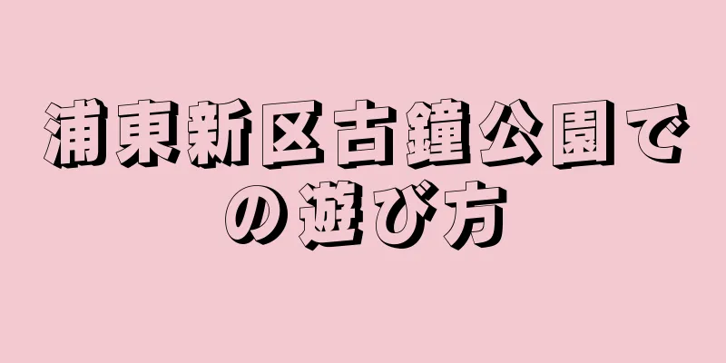 浦東新区古鐘公園での遊び方