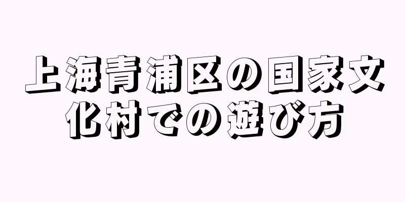 上海青浦区の国家文化村での遊び方