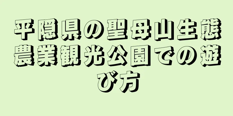 平隠県の聖母山生態農業観光公園での遊び方