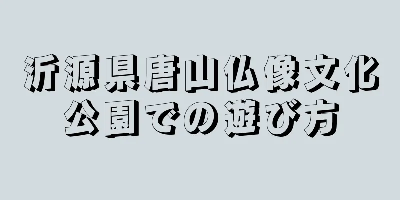 沂源県唐山仏像文化公園での遊び方
