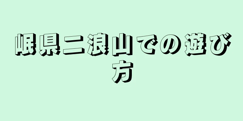 岷県二浪山での遊び方