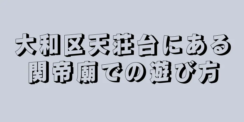 大和区天荘台にある関帝廟での遊び方