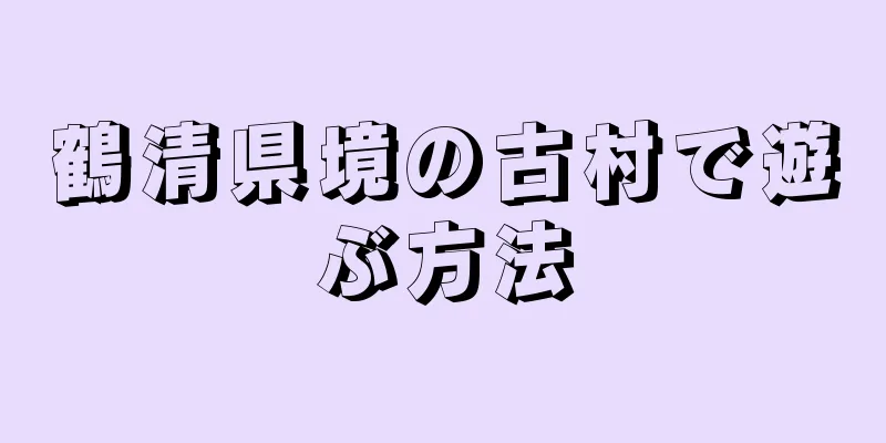 鶴清県境の古村で遊ぶ方法